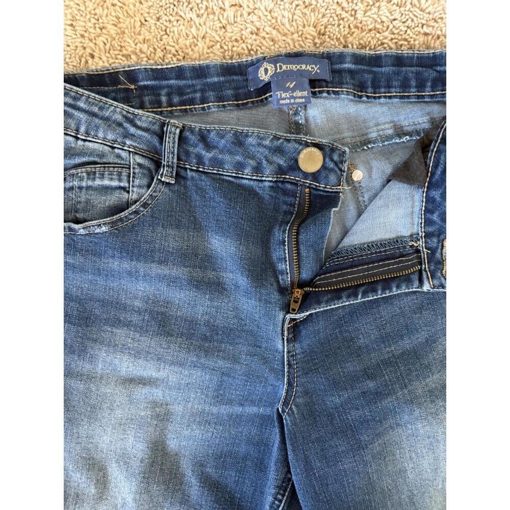 Democracy Distressed Denim Jeans Flex-ellent Stretch Ankle Women's Size 14 - Picture 10 of 12
